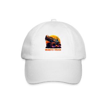Großer böser Monstertruck - Baseballkappe - Weiß/Weiß - Vorne