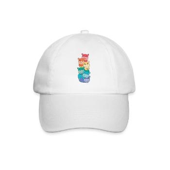 Regenbogen Hippo süße bunte Hippo für Kinder - Baseballkappe - Weiß/Weiß - Vorne