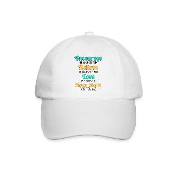 Ermutigen Sie Glauben, Dass Liebe Niemals Zweifelt - Baseballkappe - Weiß/Weiß - Vorne