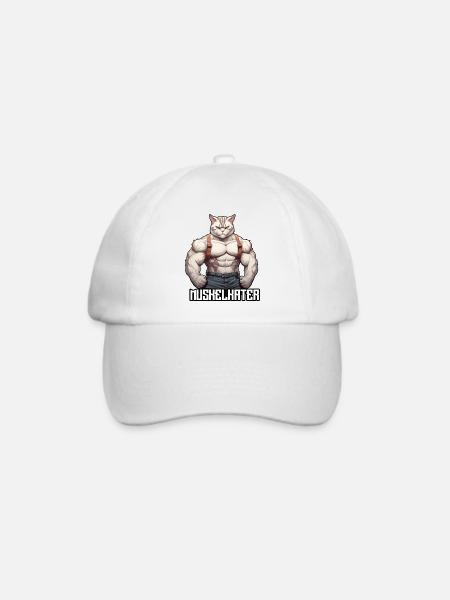 Muskelkater - Fitness - Geschenkidee - Baseballkappe - Weiß/Weiß