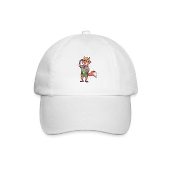 Cartoon Fuchs ist Pfadfinder - Baseballkappe - Weiß/Weiß - Vorne
