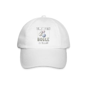 WILLST DU MIT BOULE SPIELEN - Baseballkappe - Weiß/Weiß - Vorne