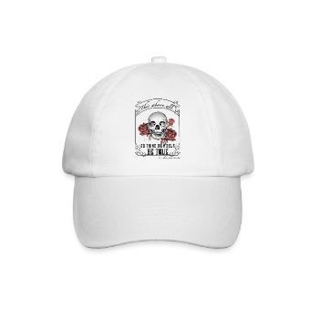 Hamlets Zitat "Sei wahr" dunkle akademische Welt -var.2 - Baseballkappe - Weiß/Weiß - Vorne