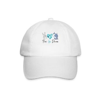 Dolphin Peace Love Dolphin - Baseballkappe - Weiß/Weiß - Vorne