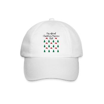 Waldweihnacht mit Mützen Offizielles Schlafshirt - Baseballkappe - Weiß/Weiß - Vorne