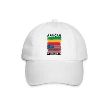 Kulturelle Identität USA-Afrika Flagge - Baseballkappe - Weiß/Weiß - Vorne