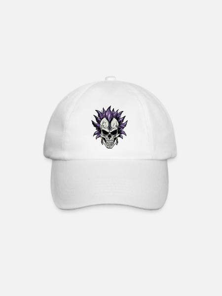 Punk Skull – Purple Mohawk - Baseballkappe - Weiß/Weiß