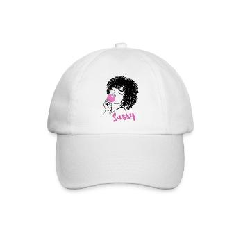Sassy Chic mit Afro Charme - Baseballkappe - Weiß/Weiß - Vorne