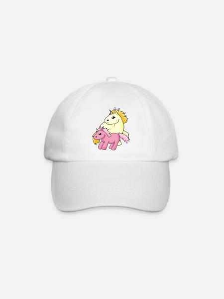 Freches Einhorn - Baseballkappe - Weiß/Weiß