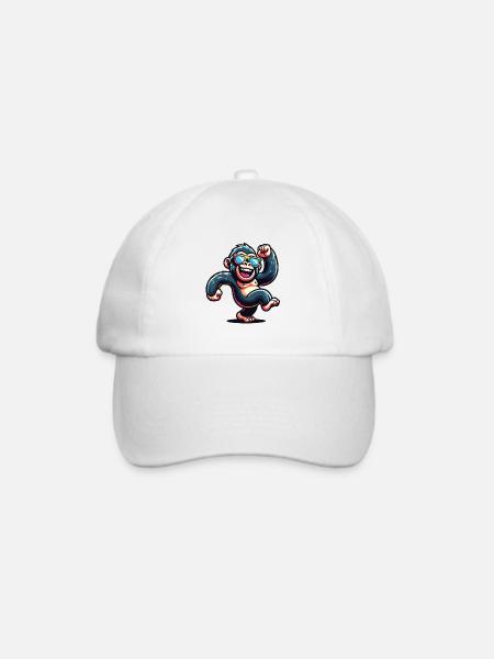 Gorilla mit Sonnenbrille - Baseballkappe - Weiß/Weiß