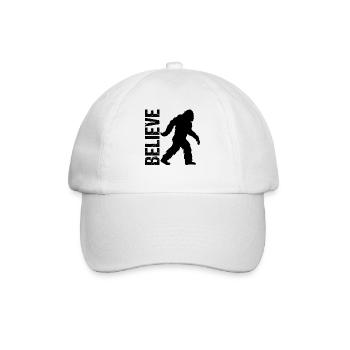 Believe Bigfoot Existenz Geheimnis Geschenk - Baseballkappe - Weiß/Weiß - Vorne