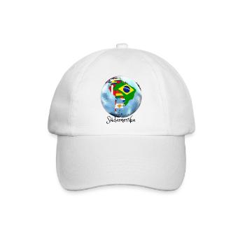 Ich liebe Südamerika / Lateinamerika - Baseballkappe - Weiß/Weiß - Vorne