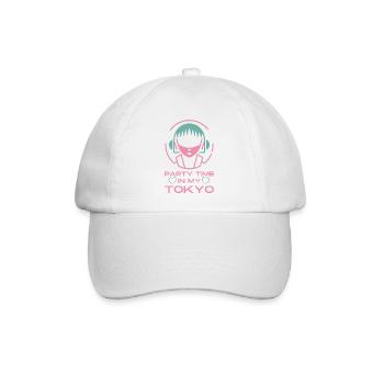 Partyzeit in meinem Tokio - Baseballkappe - Weiß/Weiß - Vorne