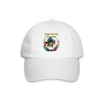 Beginnen Sie den Angeltag - Baseballkappe - Weiß/Weiß - Vorne