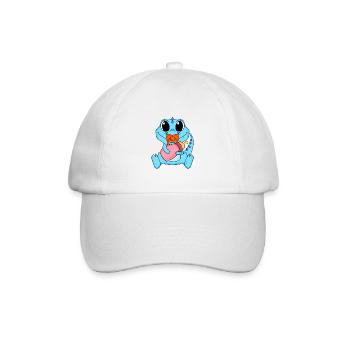 Baby Dino Motiv Dinosaurier - Baseballkappe - Weiß/Weiß - Vorne
