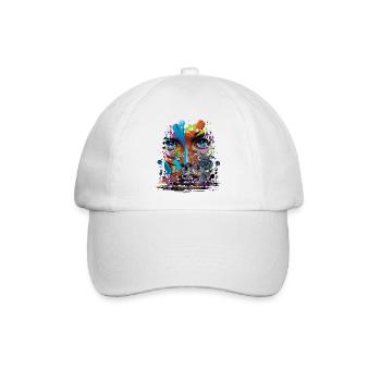 Graffiti Street Art Sprühfarben Cooler Künstler Retro - Baseballkappe - Weiß/Weiß - Vorne