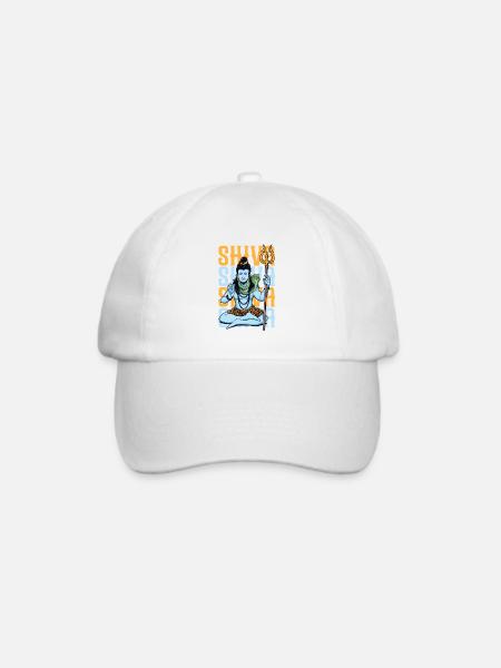 Hindu Gott - Shiva - Baseballkappe - Weiß/Weiß