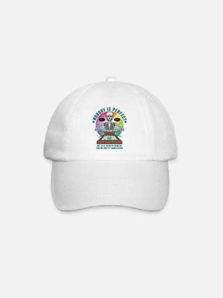 Siebdruck Siebdrucker Spruch Sprüche - Baseballkappe - Weiß/Weiß