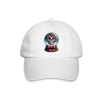 Yuletide Globe Totenkopf T-Shirt Weihnachtsstimmung und - Baseballkappe - Weiß/Weiß - Vorne