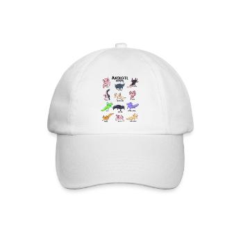 Verschiedene Kawaii Axolotl - Baseballkappe - Weiß/Weiß - Vorne