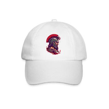 Griechischer Trojaner Troja - Ikone eines Krieger - Baseballkappe - Weiß/Weiß - Vorne