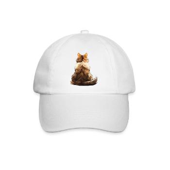 Norwegische Waldkatze - Baseballkappe - Weiß/Weiß - Vorne