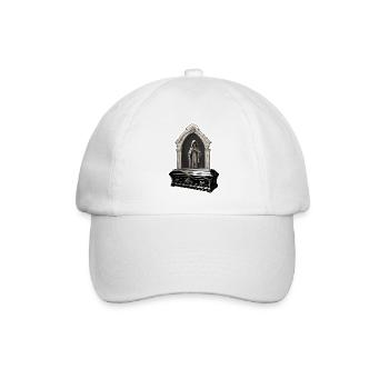 Sarg / Letzte Ruhestätte / Erde / Bestattung - Baseballkappe - Weiß/Weiß - Vorne