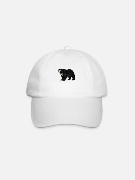 Zeichnung eines Brillenbär - Baseballkappe - Weiß/Weiß