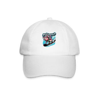 Snowborder Schwein Pistensau Après-ski - Baseballkappe - Weiß/Weiß - Vorne