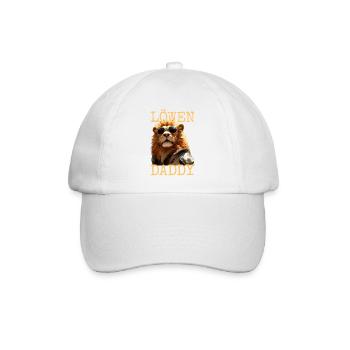 Löwen Daddy Papa Dad Vatertag Wilder Vater Löwe - Baseballkappe - Weiß/Weiß - Vorne