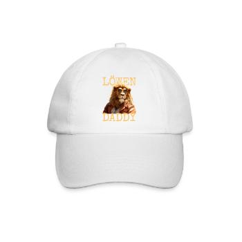 Löwen Daddy Papa Dad Vatertag Wilder Vater Löwe - Baseballkappe - Weiß/Weiß - Vorne