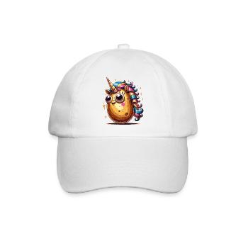 Lustige Kartoffel Geschenkidee - Baseballkappe - Weiß/Weiß - Vorne