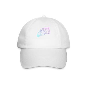 Neon Dino Geometrie Kunst Geschenk - Baseballkappe - Weiß/Weiß - Vorne