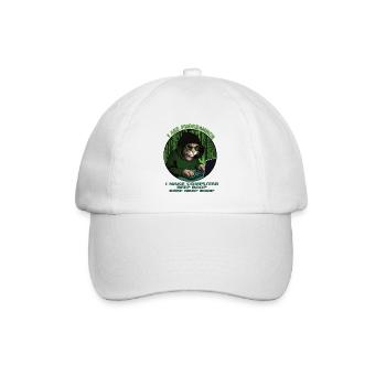 Ich bin Programmierer, grün, Programmierkatze - Baseballkappe - Weiß/Weiß - Vorne