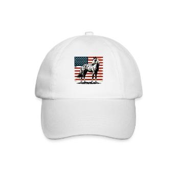Vintage Appaloosa Pferdeliebhaber Amerikanische USA-Flagge - Baseballkappe - Weiß/Weiß - Vorne