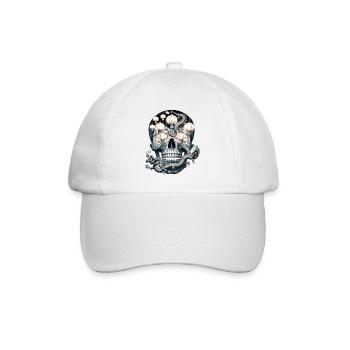 Laterne beleuchteter Totenkopf Shirt Chinesischer Drache Tanz T-Shirt - Baseballkappe - Weiß/Weiß - Vorne