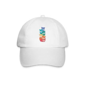 Regenbogen Hippo süße bunte Hippo für Kinder - Baseballkappe - Weiß/Weiß - Vorne