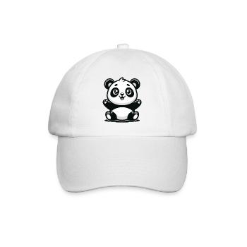 Spielerischer Panda - Niedliches Tierdesign - Baseballkappe - Weiß/Weiß - Vorne