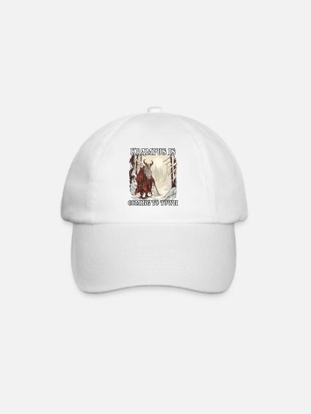Krampus T | Krampus Kostüm | Grusliger - Baseballkappe - Weiß/Weiß