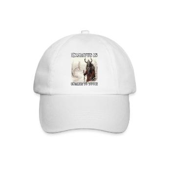 Krampus Maske | Krampus Kostüm Kramperl | - Baseballkappe - Weiß/Weiß - Vorne