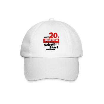 Scheiß Shirt zum 20. Geburtstag Geschenk - Baseballkappe - Weiß/Weiß - Vorne