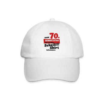Scheiß Shirt zum 70. Geburtstag Geschenk - Baseballkappe - Weiß/Weiß - Vorne