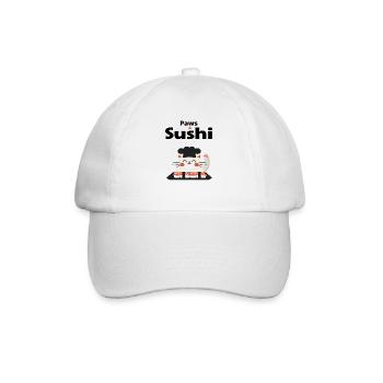 Ich liebe Katzen und Sushi - Baseballkappe - Weiß/Weiß - Vorne
