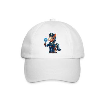 Cute Horse Police Officer - Baseballkappe - Weiß/Weiß - Vorne