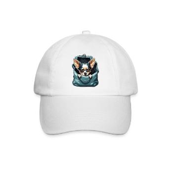 Chihuahua / kleiner Hund / Tier / winzig / Rasse - Baseballkappe - Weiß/Weiß - Vorne