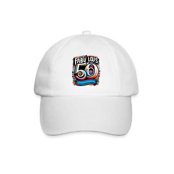 Fit & fabelhaft mit 50 - Baseballkappe - Weiß/Weiß - Vorne
