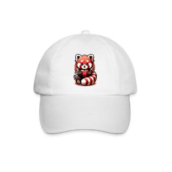 Red Panda Lovers – Süßer Roter Panda Mit Herz - Baseballkappe - Weiß/Weiß - Vorne