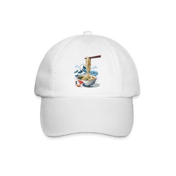 Ukiyo-E Ramen Welle Vintage Ukiyo-E Japan Design - Baseballkappe - Weiß/Weiß - Vorne