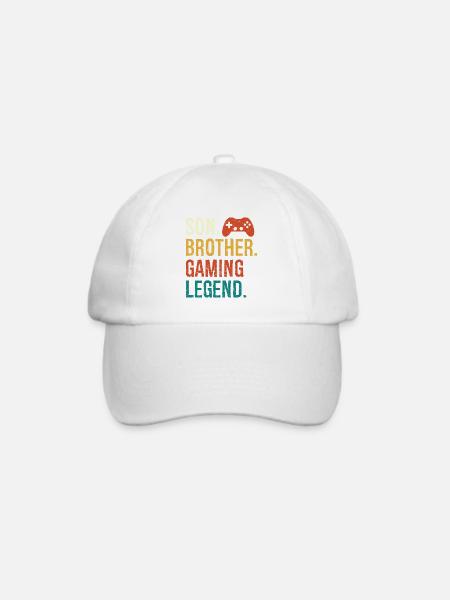 Sohn Bruder Gaming-Legende Sohn Bruder Videospieler - Baseballkappe - Weiß/Weiß