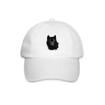 Schwarzer Wolf - Baseballkappe - Weiß/Weiß - Vorne